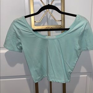 mint green crop top